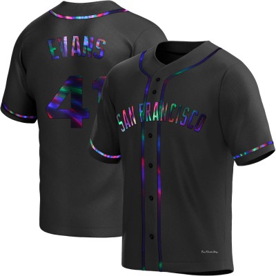 Men's Darrell Evans San Francisco Giants Replica Black Holographic Alternate Jersey