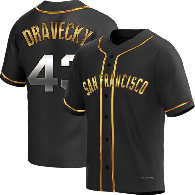 Men's Dave Dravecky San Francisco Giants Replica Black Golden Alternate Jersey