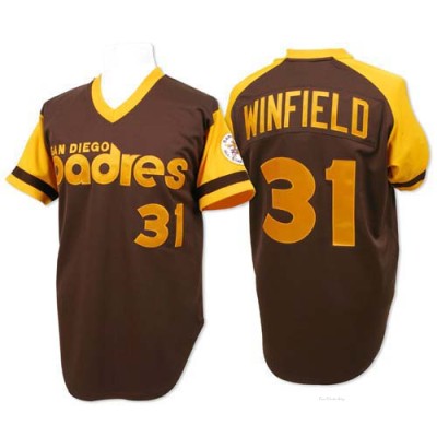 Men's Dave Winfield San Diego Padres Authentic Brown Throwback Jersey