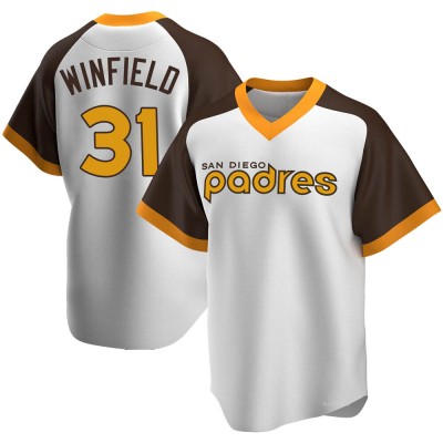 Men's Dave Winfield San Diego Padres Replica White Home Cooperstown Collection Jersey