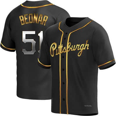 Men's David Bednar Pittsburgh Pirates Replica Black Golden Alternate Jersey