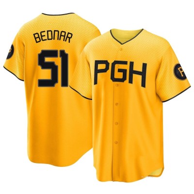 Men's David Bednar Pittsburgh Pirates Replica Gold 2023 City Connect Jersey