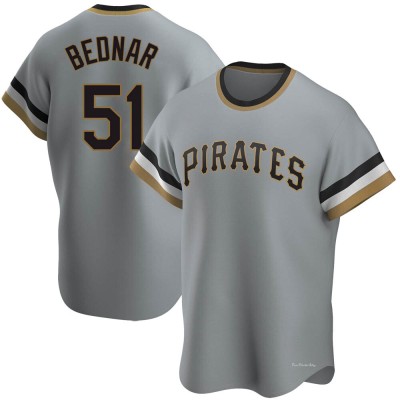 Men's David Bednar Pittsburgh Pirates Replica Gray Road Cooperstown Collection Jersey