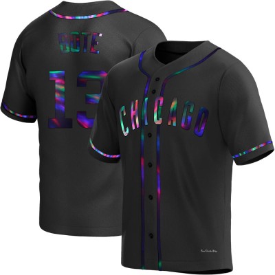 Men's David Bote Chicago Cubs Replica Black Holographic Alternate Jersey