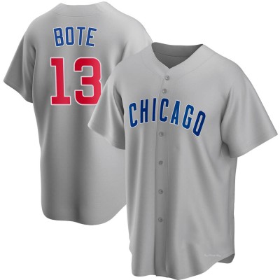 Men's David Bote Chicago Cubs Replica Gray Road Jersey