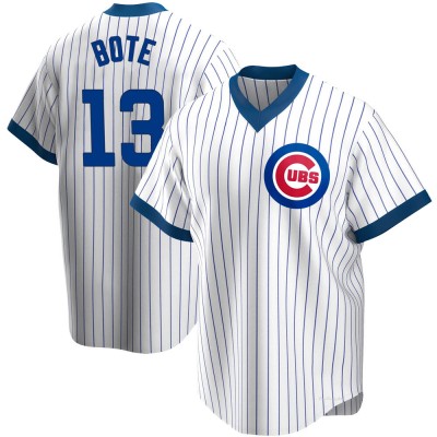 Men's David Bote Chicago Cubs Replica White Home Cooperstown Collection Jersey