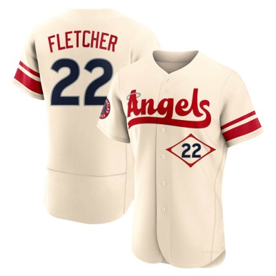 Men's David Fletcher Los Angeles Angels Authentic Cream 2022 City Connect Jersey