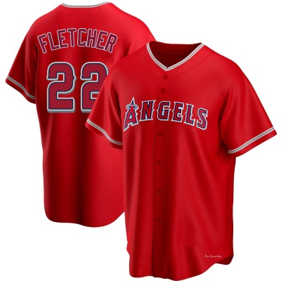 Men's David Fletcher Los Angeles Angels Replica Red Alternate Jersey