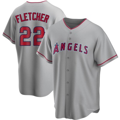 Men's David Fletcher Los Angeles Angels Replica Silver Road Jersey