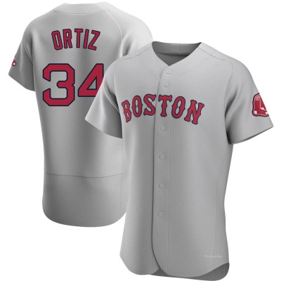 Men's David Ortiz Boston Red Sox Authentic Gray Road Jersey