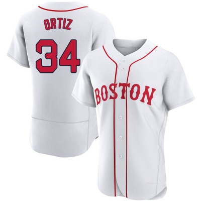 Men's David Ortiz Boston Red Sox Authentic White 2021 Patriots' Day Jersey