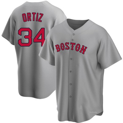 Men's David Ortiz Boston Red Sox Replica Gray Road Jersey