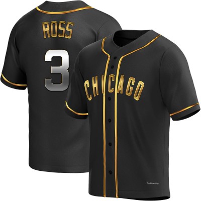 Men's David Ross Chicago Cubs Replica Black Golden Alternate Jersey