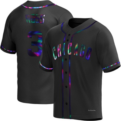 Men's David Ross Chicago Cubs Replica Black Holographic Alternate Jersey