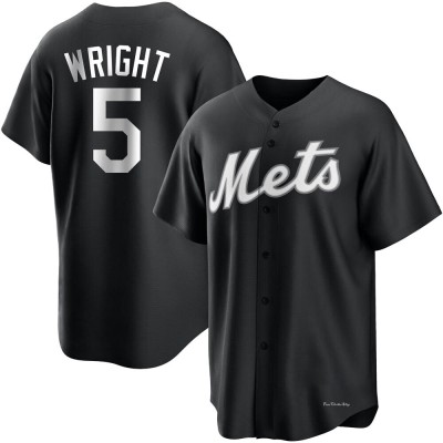 Men's David Wright New York Mets Replica Black/White Jersey