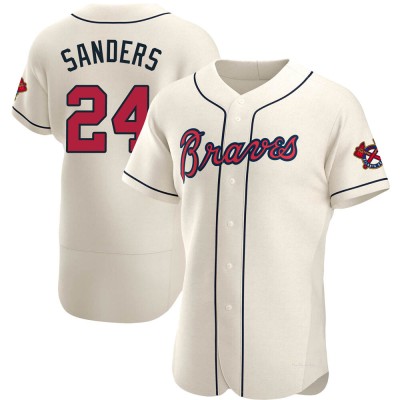 Men's Deion Sanders Atlanta Braves Authentic Cream Alternate Jersey