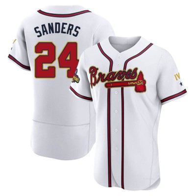 Men's Deion Sanders Atlanta Braves Authentic Gold White 2022 Program Jersey