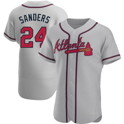 Men's Deion Sanders Atlanta Braves Authentic Gray Road Jersey