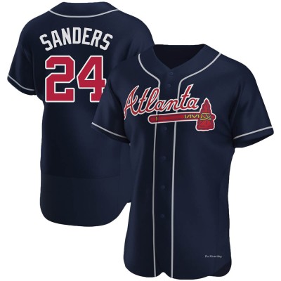 Men's Deion Sanders Atlanta Braves Authentic Navy Alternate Jersey