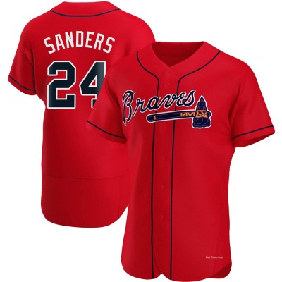 Men's Deion Sanders Atlanta Braves Authentic Red Alternate Jersey