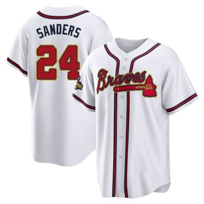 Men's Deion Sanders Atlanta Braves Replica Gold White 2022 Program Jersey