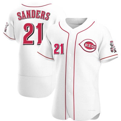 Men's Deion Sanders Cincinnati Reds Authentic White Home Jersey