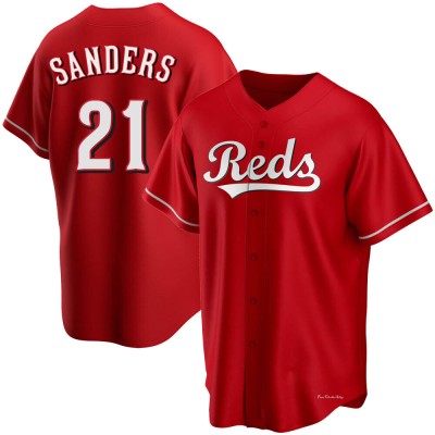 Men's Deion Sanders Cincinnati Reds Replica Red Alternate Jersey