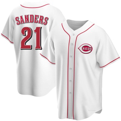 Men's Deion Sanders Cincinnati Reds Replica White Home Jersey