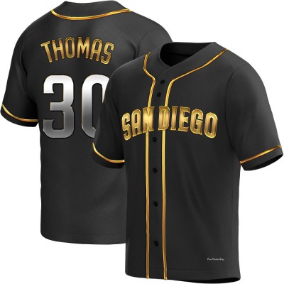 Men's Derrel Thomas San Diego Padres Replica Black Golden Alternate Jersey