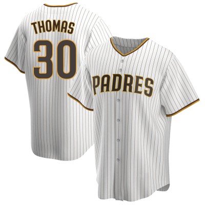 Men's Derrel Thomas San Diego Padres Replica White/Brown Home Jersey