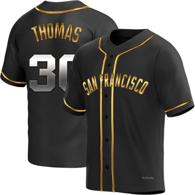 Men's Derrel Thomas San Francisco Giants Replica Black Golden Alternate Jersey