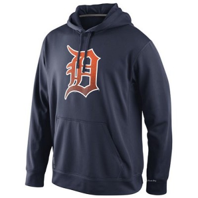 Men's Detroit Tigers Navy Blue Logo Performance Hoodie -