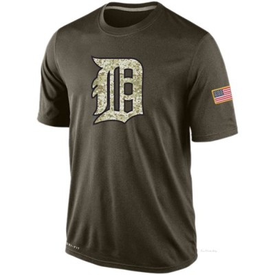 Men's Detroit Tigers Olive Dri-Fit Salute To Service KO Performance T-Shirt