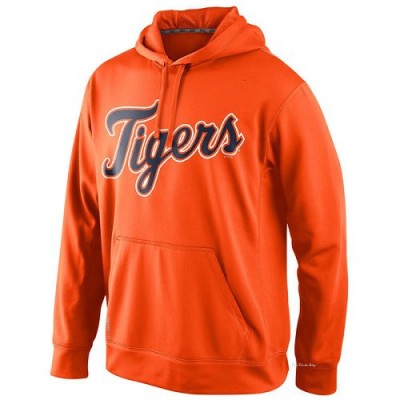 Men's Detroit Tigers Orange KO Wordmark Perfomance Hoodie -