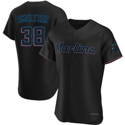 Men's Devin Smeltzer Miami Marlins Authentic Black Alternate Jersey