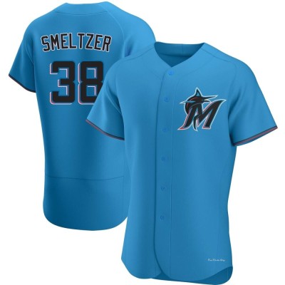 Men's Devin Smeltzer Miami Marlins Authentic Blue Alternate Jersey