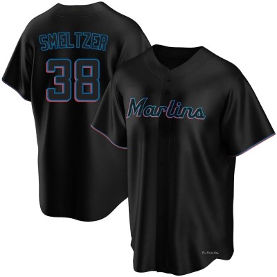 Men's Devin Smeltzer Miami Marlins Replica Black Alternate Jersey