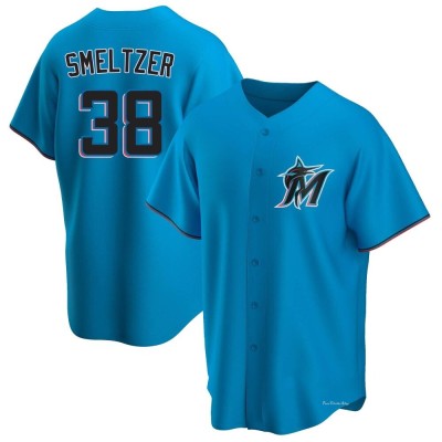 Men's Devin Smeltzer Miami Marlins Replica Blue Alternate Jersey