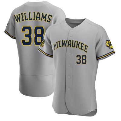 Men's Devin Williams Milwaukee Brewers Authentic Gray Road Jersey