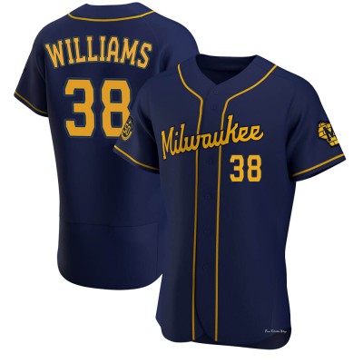 Men's Devin Williams Milwaukee Brewers Authentic Navy Alternate Jersey