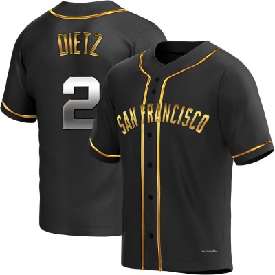 Men's Dick Dietz San Francisco Giants Replica Black Golden Alternate Jersey