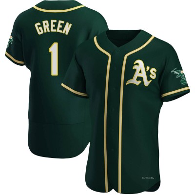 Men's Dick Green Oakland Athletics Authentic Green Alternate Jersey