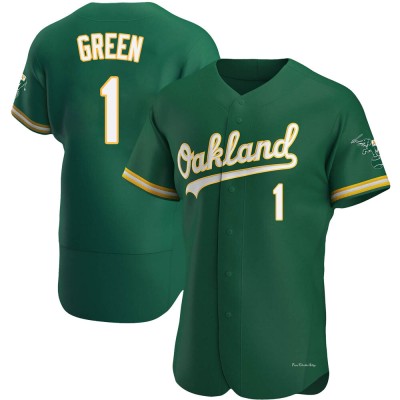 Men's Dick Green Oakland Athletics Authentic Green Kelly Alternate Jersey