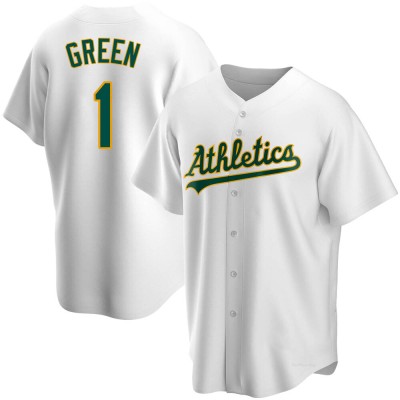 Men's Dick Green Oakland Athletics Replica White Home Jersey