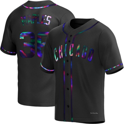 Men's Dillon Maples Chicago Cubs Replica Black Holographic Alternate Jersey