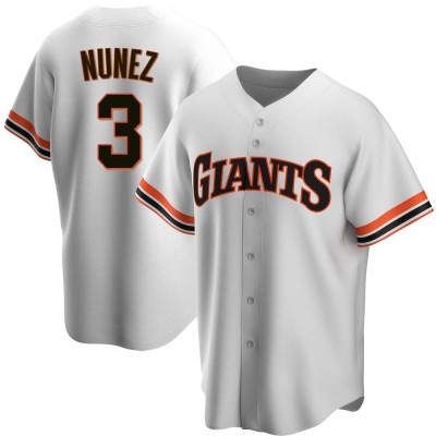 Men's Dom Nunez San Francisco Giants Replica White Home Cooperstown Collection Jersey