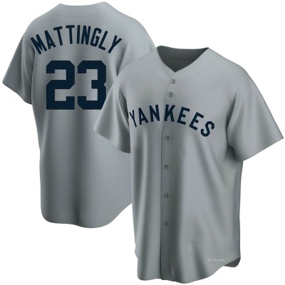 Men's Don Mattingly New York Yankees Replica Gray Road Cooperstown Collection Jersey