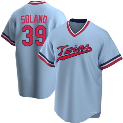 Men's Donovan Solano Minnesota Twins Replica Light Blue Road Cooperstown Collection Jersey