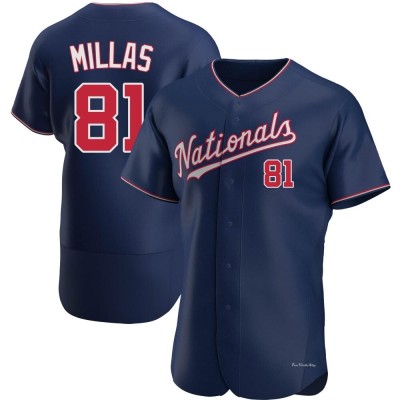 Men's Drew Millas Washington Nationals Authentic Navy Alternate Jersey