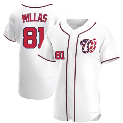 Men's Drew Millas Washington Nationals Authentic White Alternate Jersey